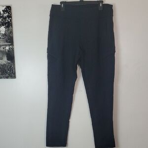 Duluth Trading Co Womens Black Pull-On Cargo Pants Leggings Size Large 31 Length